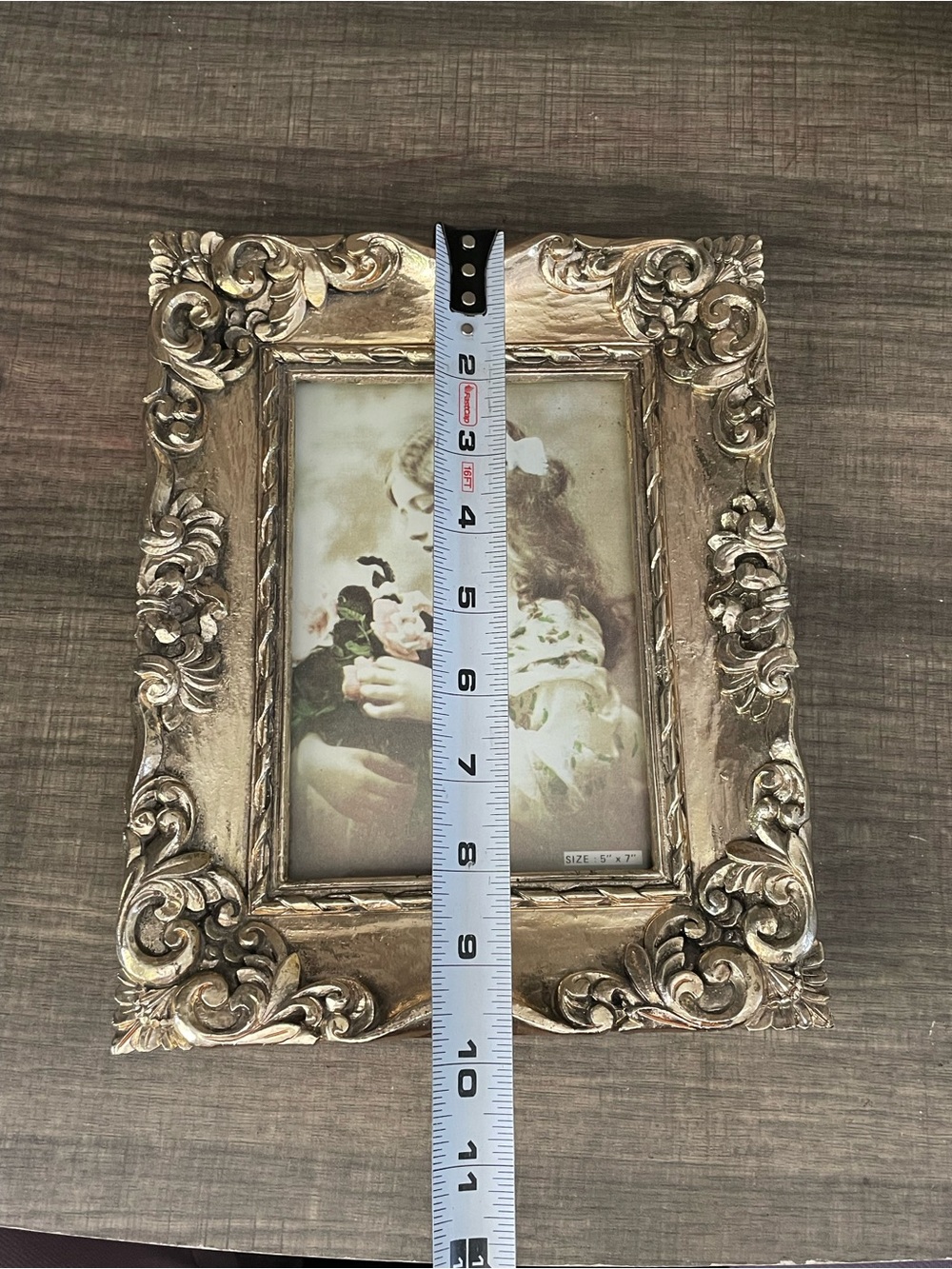 Ornate Antique-Style Gold Picture Frame - Decorative Home Accent 5x7 - Picture 6 of 8